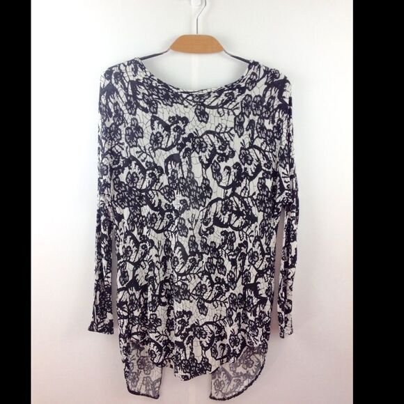 Wilfred Rayon Lace Print La Rivière Long Sleeve w/Open Back Size S - Picture 2 of 7